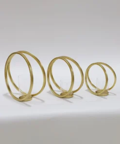 Inspire Me! Home Decor Gold Circle Candle Holders (Set Of 3)