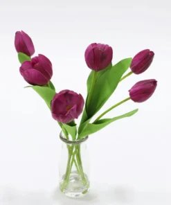 Inspire Me! Home Decor Real Touch Tulip Arrangement In Glass Vase (2 Colors)