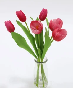 Inspire Me! Home Decor Real Touch Tulip Arrangement In Glass Vase (2 Colors)