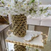 Inspire Me! Home Decor Large Rectangular Marble Tray With Cherry Blossom Details