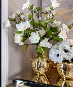 Inspire Me! Home Decor Gold Metal Studded Vase (2 Sizes)