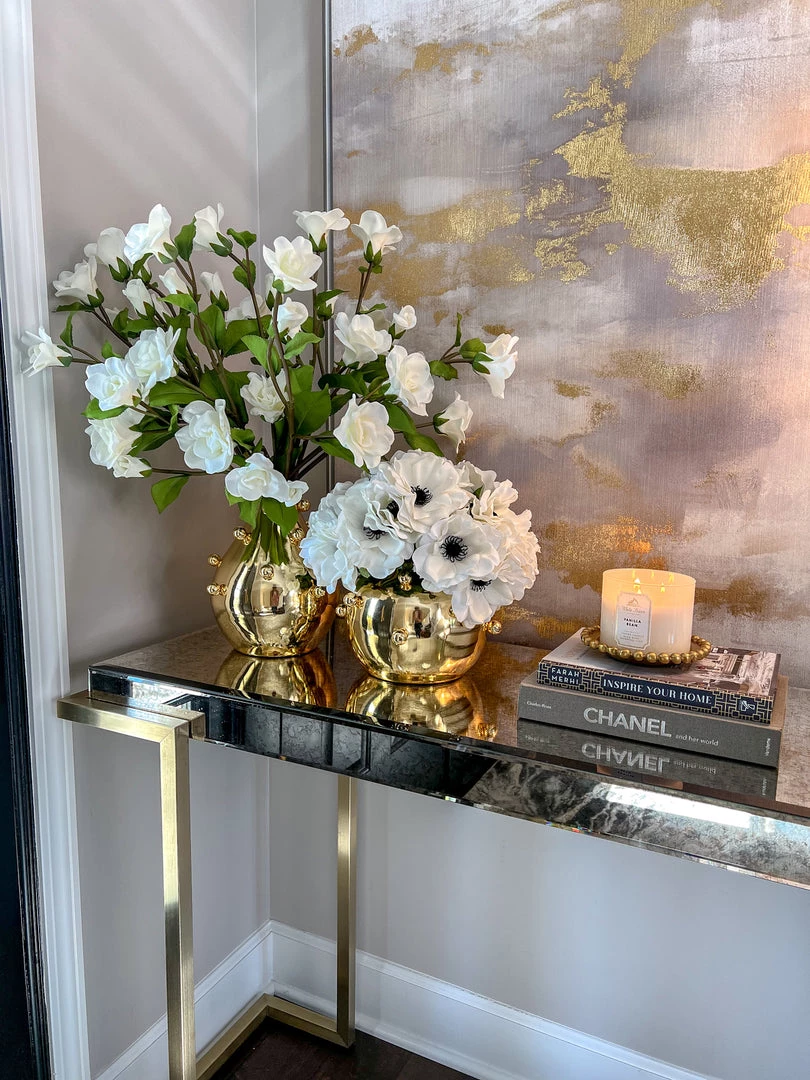 Inspire Me! Home Decor Gold Metal Studded Vase (2 Sizes)