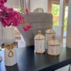 Inspire Me! Home Decor White Ceramic Lidded Jar With Gold Linear Detail (3 Sizes)