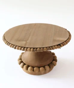 Inspire Me! Home Decor Round Beaded Wood Cake Stand (2 Sizes)