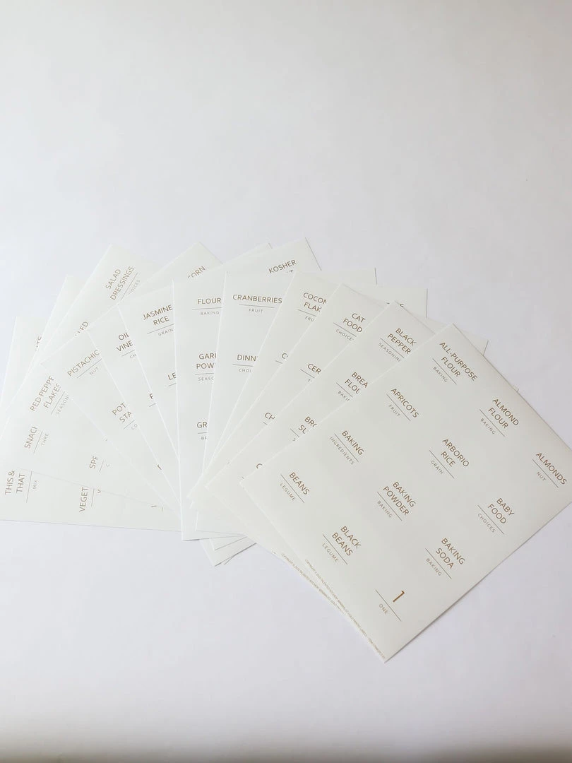 Inspire Me! Home Decor Gold Pantry Labels