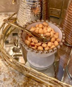 Inspire Me! Home Decor Gold Beaded Snack Bowl W/ Spoon