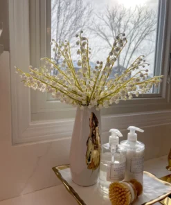 Inspire Me! Home Decor Gold And White Ceramic Square Cake Stand