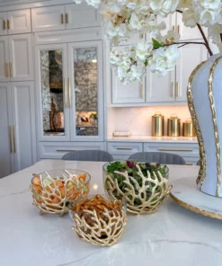 Inspire Me! Home Decor Bowls With Gold Textured Design (3 Sizes)