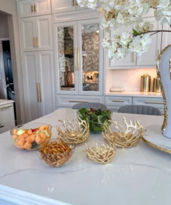 Inspire Me! Home Decor Bowls With Gold Textured Design (3 Sizes)