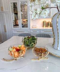 Inspire Me! Home Decor Bowls With Gold Branch Design (3 Sizes)