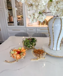 Inspire Me! Home Decor Bowls With Gold Branch Design (3 Sizes)