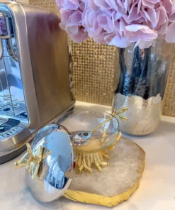 Inspire Me! Home Decor Glass Jar With Gold Branch Design And Spoon