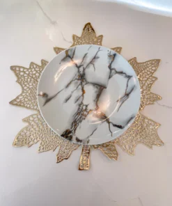 Inspire Me! Home Decor Gold Metallic Maple Leaf Place Mats (Set Of 4)