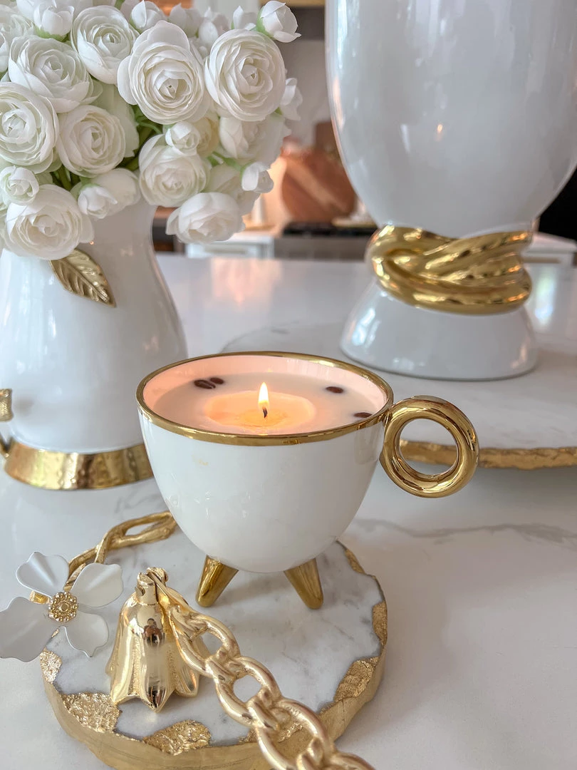 Inspire Me! Home Decor Round Trivet With White Jeweled Flower Details