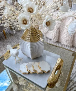 Inspire Me! Home Decor Lotus Shaped Marble Coasters