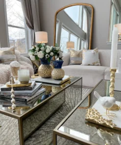 Inspire Me! Home Decor Blue & Gold Textured Vase (2 Sizes)