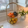 Inspire Me! Home Decor Gold Metal Two Tier Storage Basket