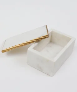 Inspire Me! Home Decor White Marble Decorative Box