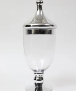 Inspire Me! Home Decor Gold Clear Glass Apothecary Jar W/ Lid (2 Colors)