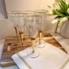 Inspire Me! Home Decor Set Of 6 Gold Stemmed Wine Glasses