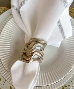 Inspire Me! Home Decor Wavy Stacked Napkin Ring (2 Colors) Gold