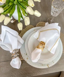 Inspire Me! Home Decor Wavy Stacked Napkin Ring (2 Colors) Gold