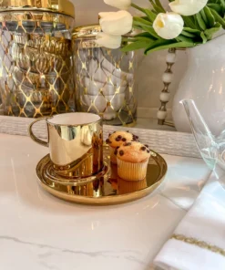 Inspire Me! Home Decor Cappuccino Cup With Round Tray (2 Colors)