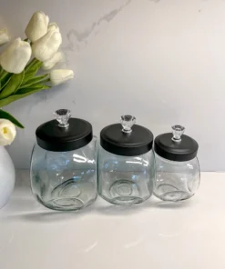 Inspire Me! Home Decor KITCHEN Glass Canister With Diamond Knob (3 Sizes)