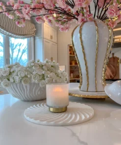 Inspire Me! Home Decor White Marble Spiral Shaped Board