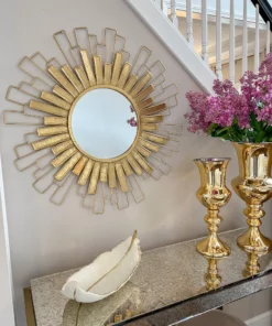 Inspire Me! Home Decor Gold Foil Sunburst Mirror