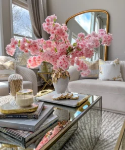 Inspire Me! Home Decor Gold Cascading Floral And White Vase