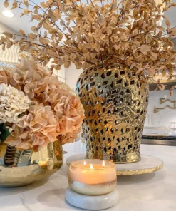 Inspire Me! Home Decor Gold Leaf Pattern Ginger Jar (2 Sizes)