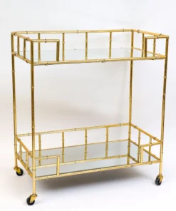Inspire Me! Home Decor Distressed Gold Bar Cart