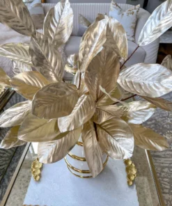 Inspire Me! Home Decor Gold Metallic Magnolia Leaf Stem