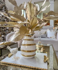 Inspire Me! Home Decor White Porcelain Vase With Stripe Design (2 Colors)