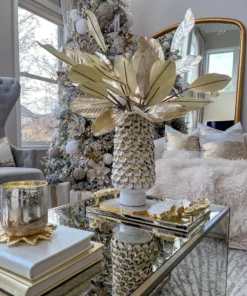 Inspire Me! Home Decor Gold Metallic Magnolia Leaf Stem