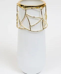 Inspire Me! Home Decor White Glass Vase With Mesh Design (2 Styles) "From Pops Of Color Home Collection"