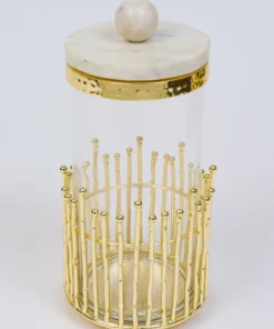 Inspire Me! Home Decor Glass Canisters With Gold Linear Details (3 Sizes)