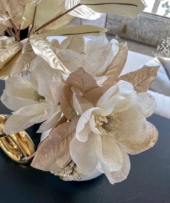 Inspire Me! Home Decor White Sparkle Magnolia Stem