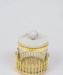 Inspire Me! Home Decor Glass Canisters With Gold Linear Details (3 Sizes)