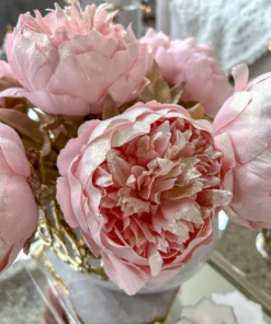 Inspire Me! Home Decor Pink Sparkle Peony Stem