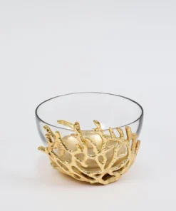 Inspire Me! Home Decor Bowls With Gold Textured Design (3 Sizes)