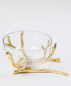 Inspire Me! Home Decor Bowls With Gold Branch Design (3 Sizes)