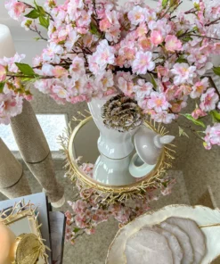 Inspire Me! Home Decor Round Decorative Mirror Tray With Gold Details