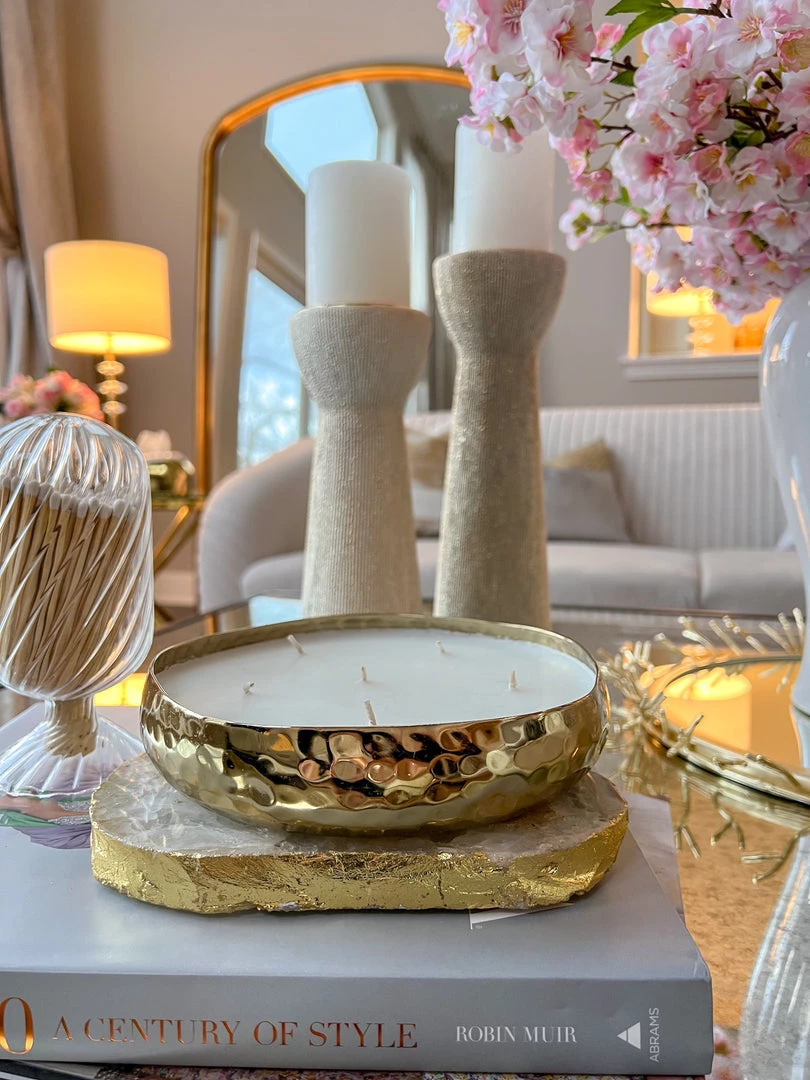 Inspire Me! Home Decor Gold 6 Wick Hammered Candle