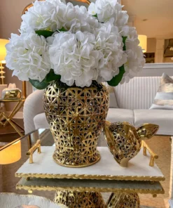 Inspire Me! Home Decor Gold Pierced Pattern Ginger Jar