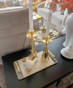 Inspire Me! Home Decor Gold Candle Holder Leaf Design (2 Sizes)