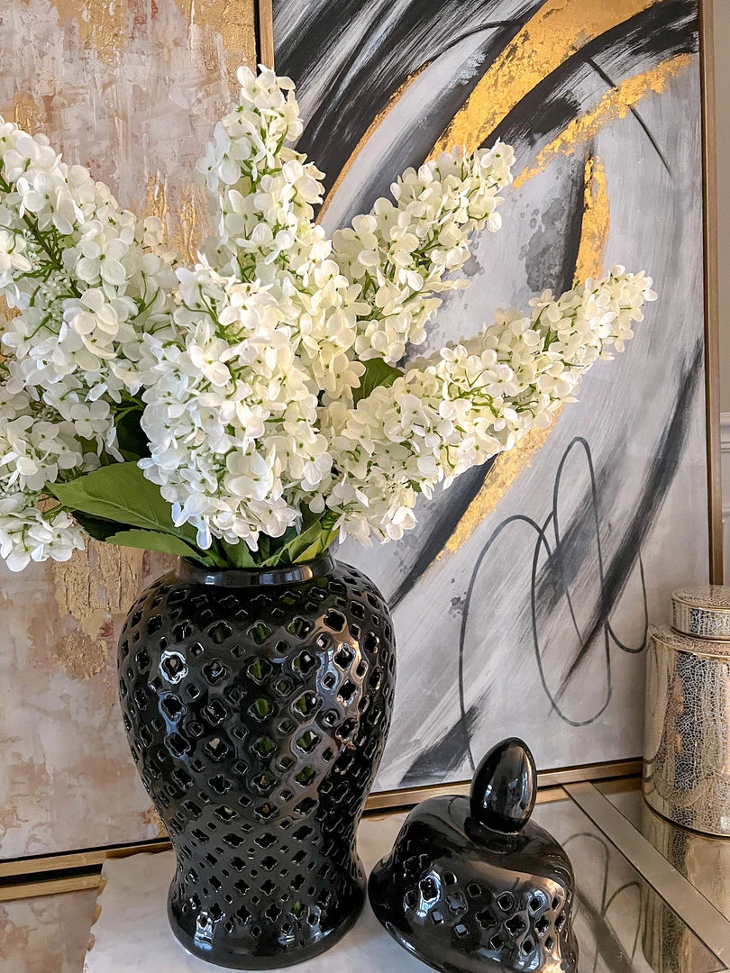 Inspire Me! Home Decor 24" Black Pierced Ginger Jar