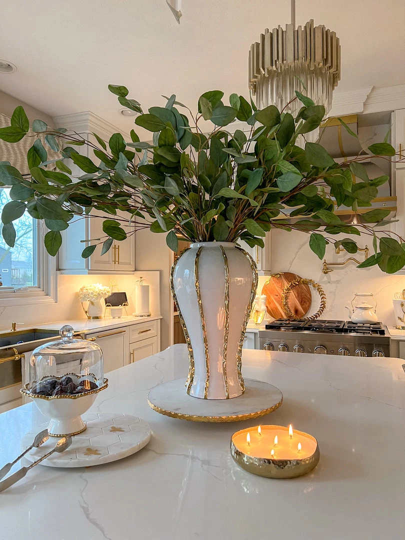 Inspire Me! Home Decor Gold 6 Wick Hammered Candle