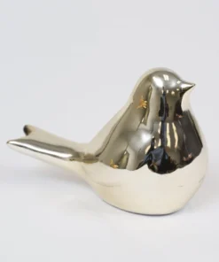 Inspire Me! Home Decor Glossy Gold Ceramic Bird